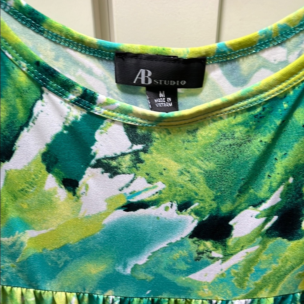 BOGO💞 abstract Green and Yellow Sleeveless Maxi Dress - Picture 4 of 4